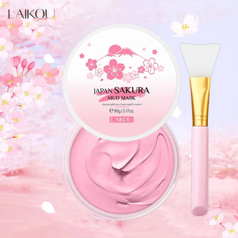 Sakura Glow Volcanic Mud Mask – Deep Pore Detox & Blackhead Remover (90g)