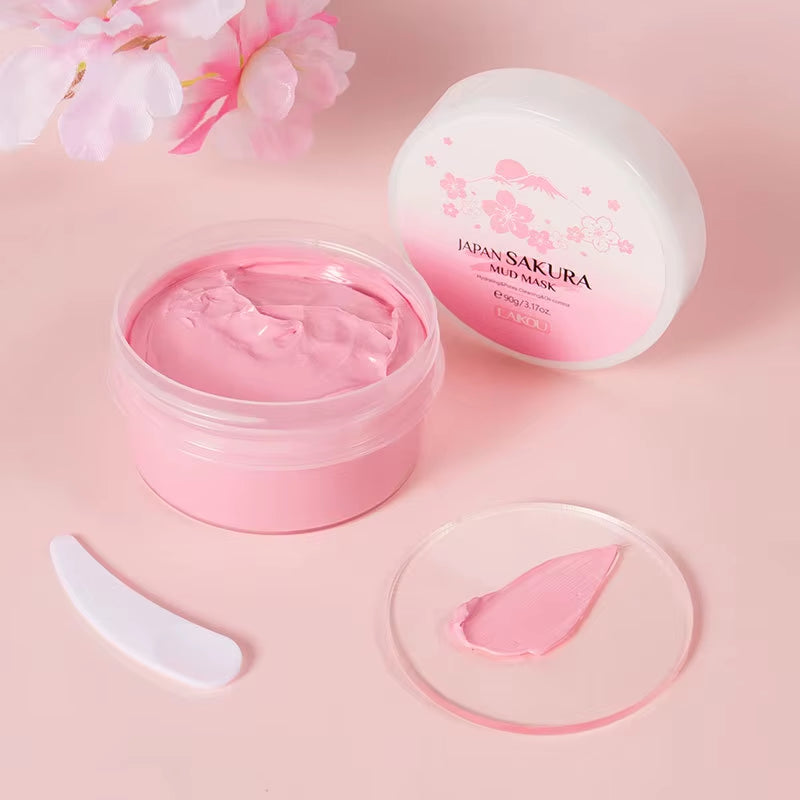 Sakura Glow Volcanic Mud Mask – Deep Pore Detox & Blackhead Remover (90g)