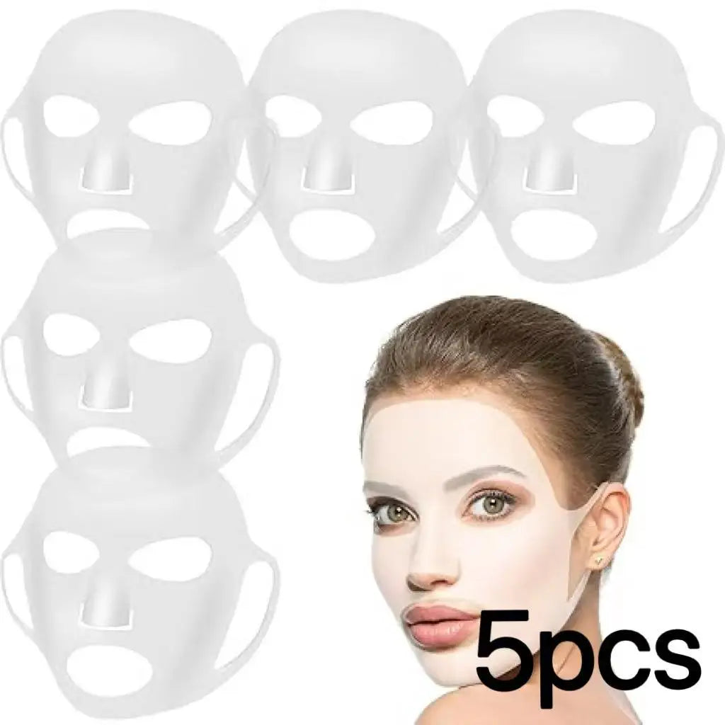 Silicone Face Mask Holder - Reusable, Evaporation-Proof, Moisturizing Facial Mask Cover, Beauty Face Tool - Includes Travel