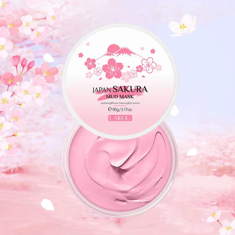 Sakura Glow Volcanic Mud Mask – Deep Pore Detox & Blackhead Remover (90g)