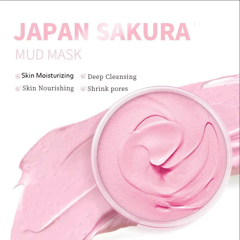 Sakura Glow Volcanic Mud Mask – Deep Pore Detox & Blackhead Remover (90g)
